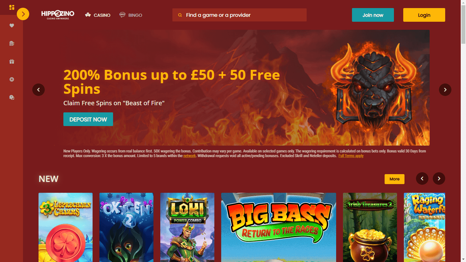 Hippozino Casino Desktop screenshot
